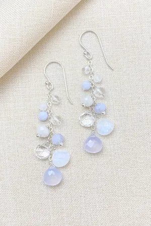 Blue Chalcedony Earrings in Sterling Silver