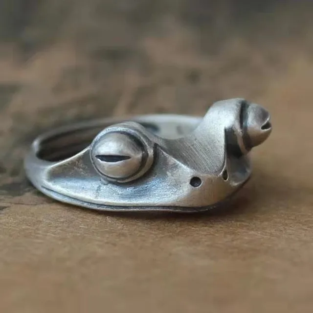 Bohemian Animal Frog Adjustable Finger Ring For Women Men Vintage Punk Creative Animal Figure Ring Valentine's Day Jewelry
