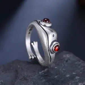 Bohemian Animal Frog Adjustable Finger Ring For Women Men Vintage Punk Creative Animal Figure Ring Valentine's Day Jewelry
