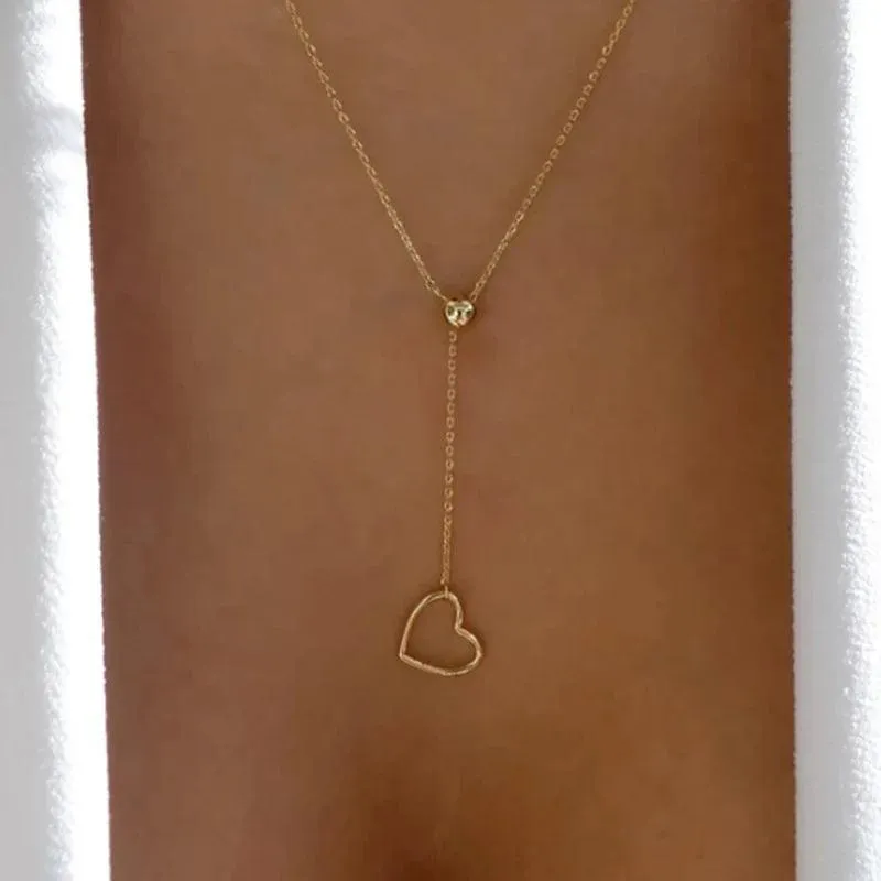 Bohemian Multilayer Crystal Butterfly Pendant Necklaces For Women Girls - Fashion Hollow Heart Choker Necklaces