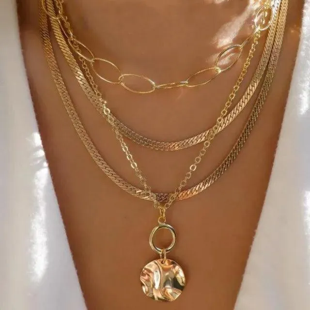 Bohemian Multilayer Crystal Butterfly Pendant Necklaces For Women Girls - Fashion Hollow Heart Choker Necklaces