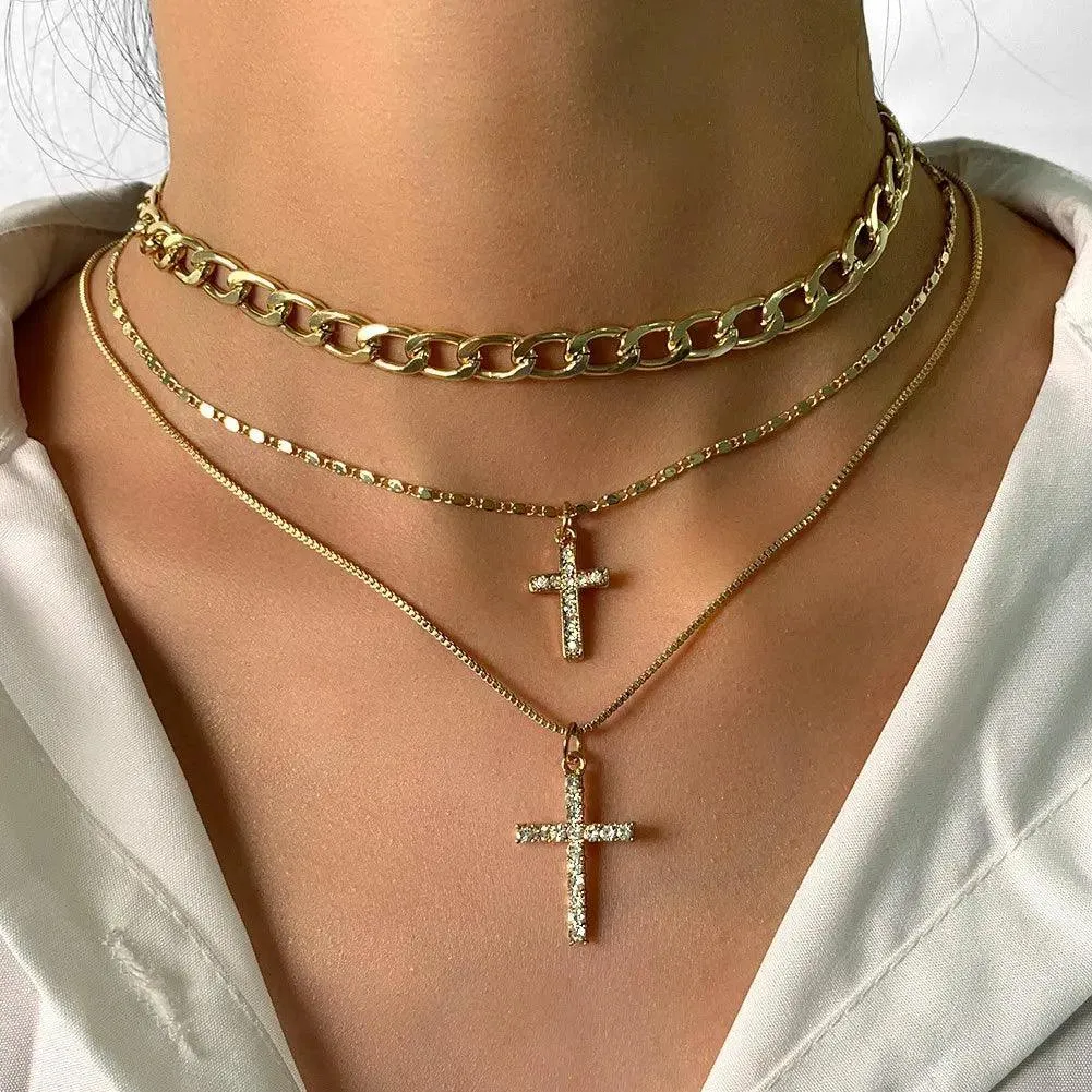 Bohemian Multilayer Crystal Butterfly Pendant Necklaces For Women Girls - Fashion Hollow Heart Choker Necklaces