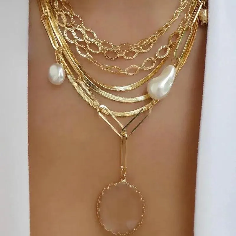Bohemian Multilayer Crystal Butterfly Pendant Necklaces For Women Girls - Fashion Hollow Heart Choker Necklaces