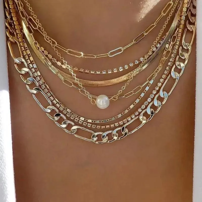 Bohemian Multilayer Crystal Butterfly Pendant Necklaces For Women Girls - Fashion Hollow Heart Choker Necklaces