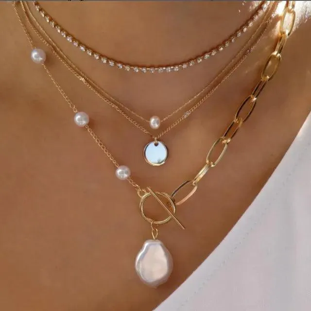 Bohemian Multilayer Crystal Butterfly Pendant Necklaces For Women Girls - Fashion Hollow Heart Choker Necklaces