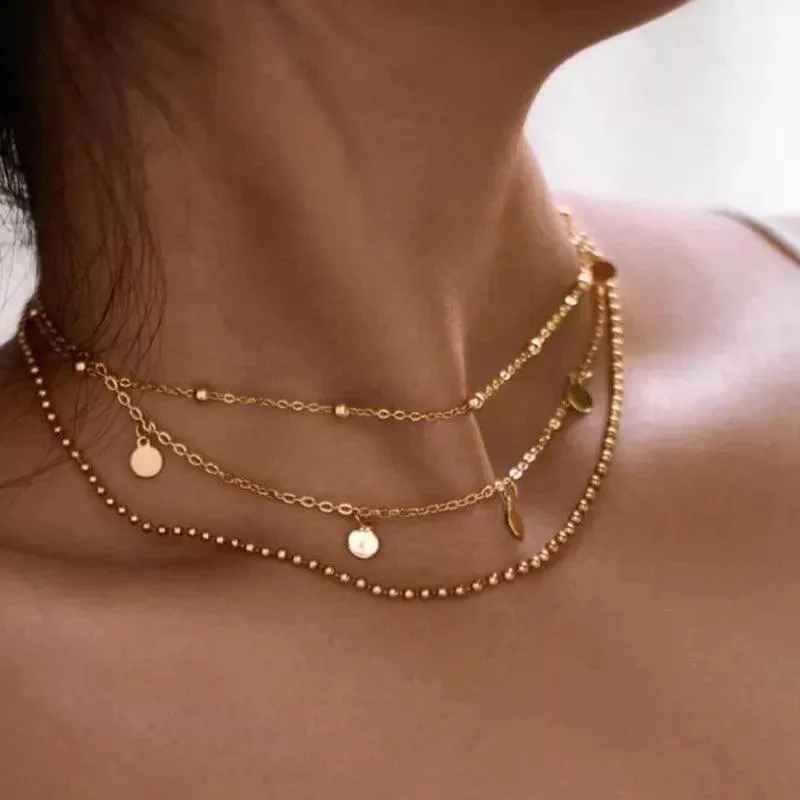 Bohemian Multilayer Crystal Butterfly Pendant Necklaces For Women Girls - Fashion Hollow Heart Choker Necklaces