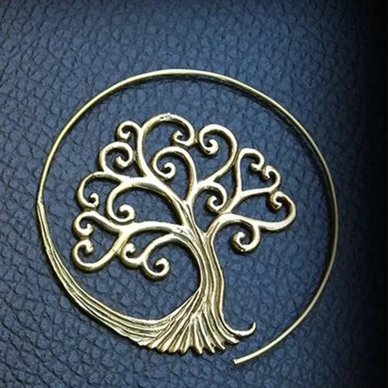 Bohemian Spiral Tree of Life Earrings