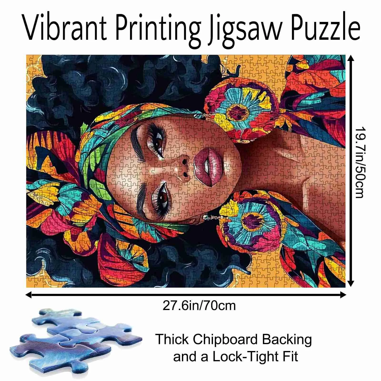 Bold Beauty in Vibrant Headwrap Jigsaw Puzzle