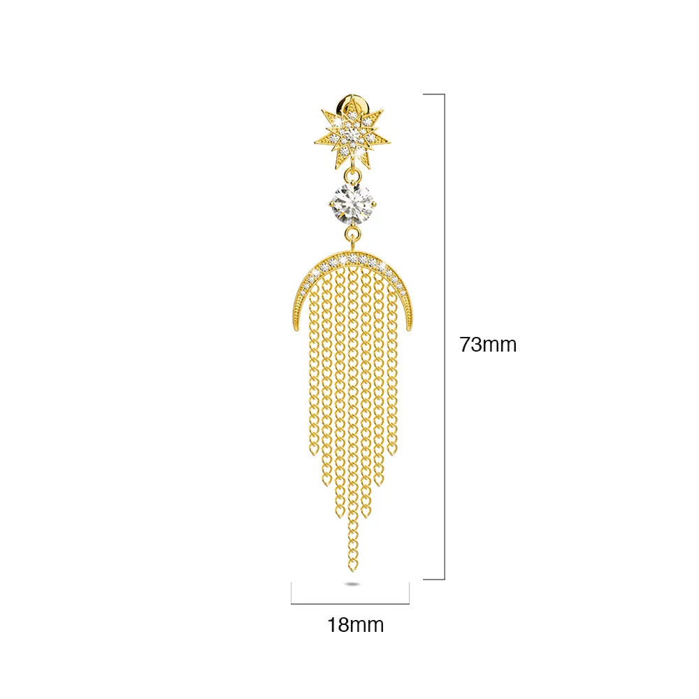 Boxed Artistic Floral Bangle & Star Sun Diamonelle Chandelier Set in Gold