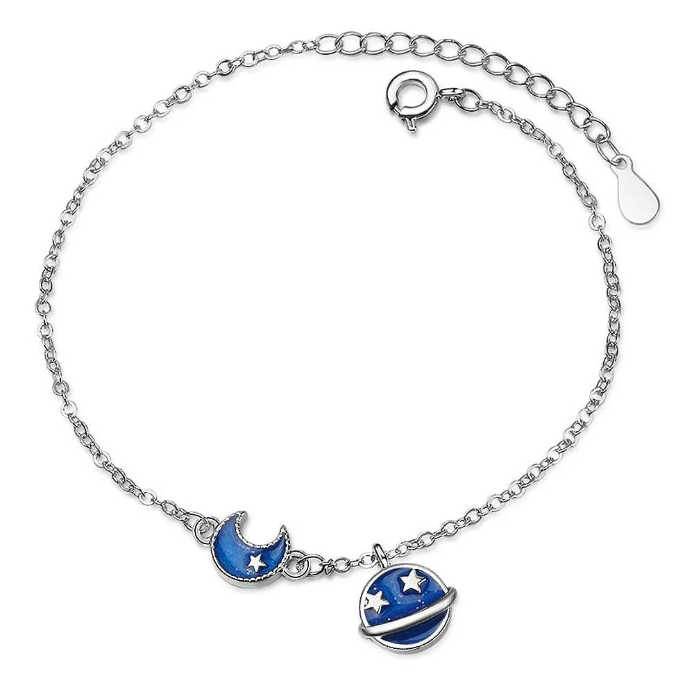 Boxed Blue Cosmos Bracelet and Earrings Set