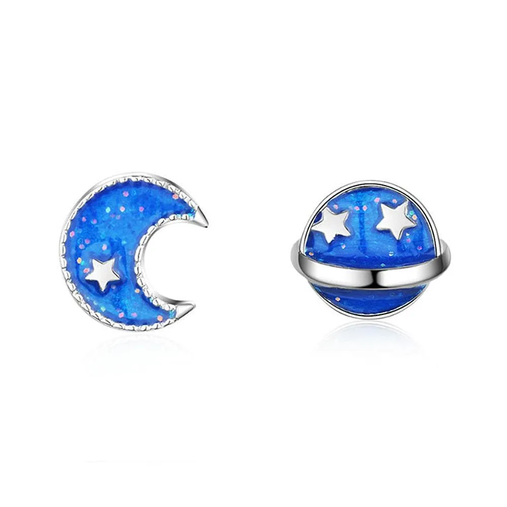 Boxed Blue Cosmos Bracelet and Earrings Set