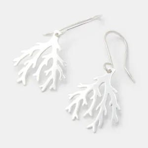 Branch Coral Silver Dangle Earrings