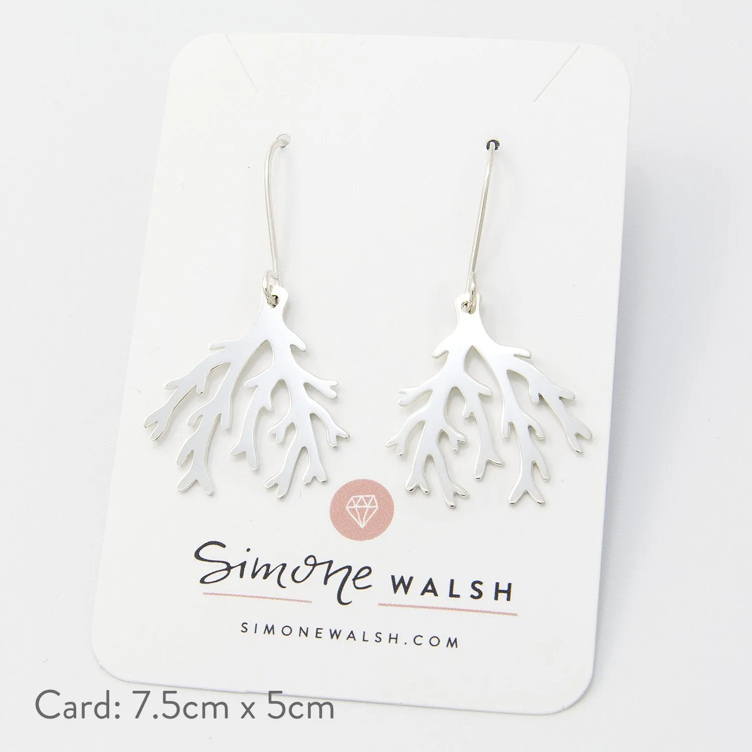 Branch Coral Silver Dangle Earrings