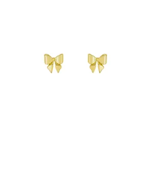 Brass Ribbon Stud Earrings