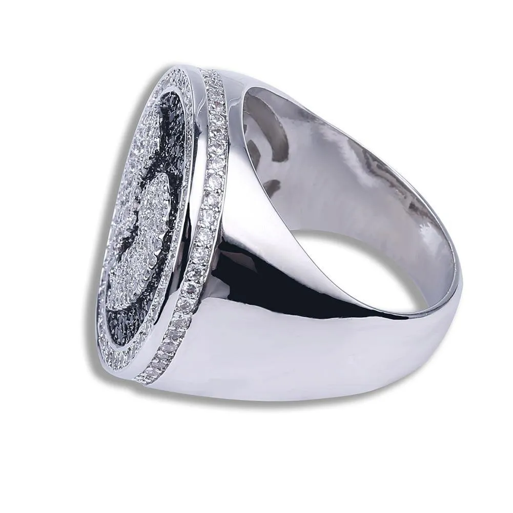 Broken Heart Iced Out Micro Pave Cubic Zircon Crystals Ring