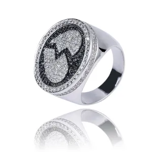 Broken Heart Iced Out Micro Pave Cubic Zircon Crystals Ring