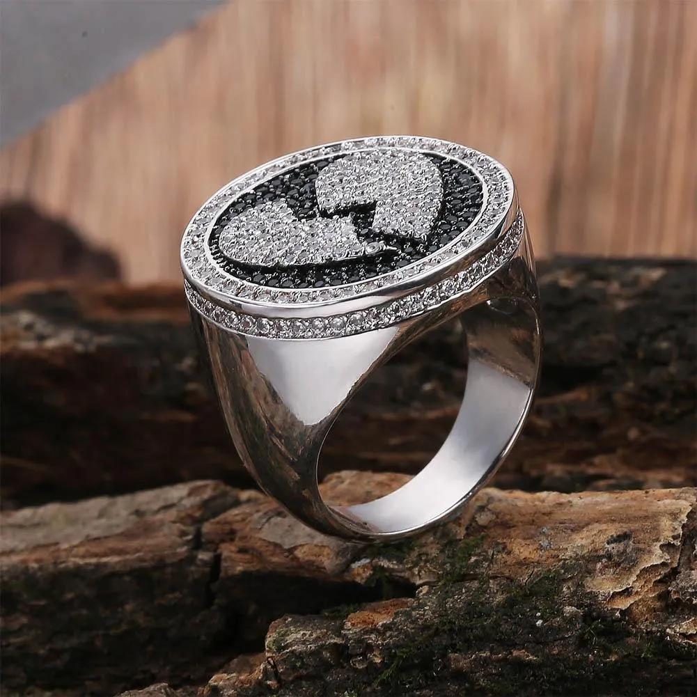 Broken Heart Iced Out Micro Pave Cubic Zircon Crystals Ring