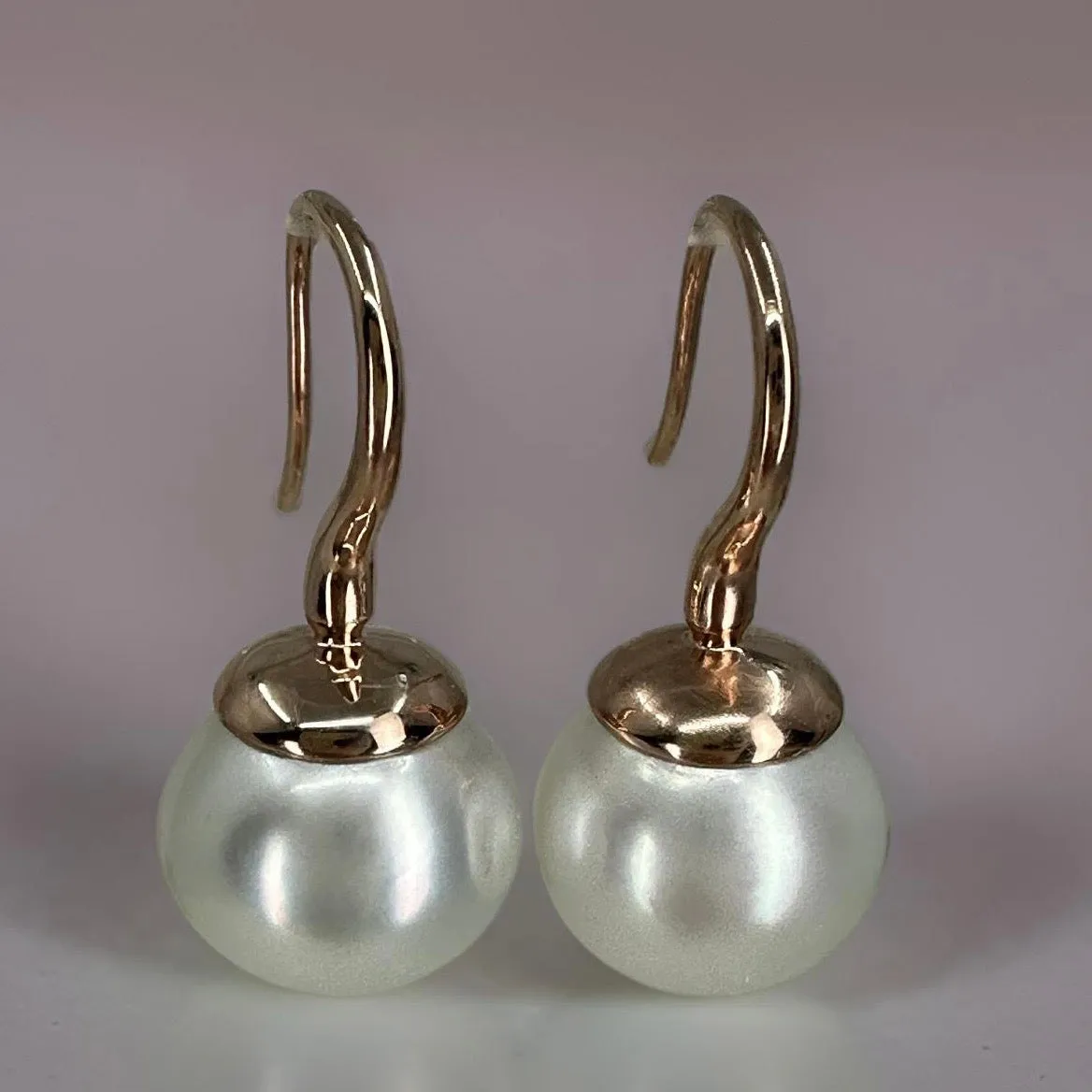 Broome Pearl 9ct Rose Gold French Hook Earrings