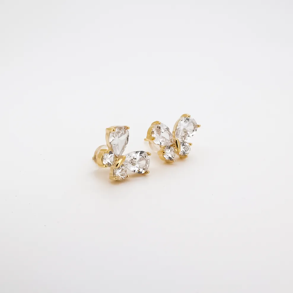 Butterfly Crystal Gold Filled Earrings