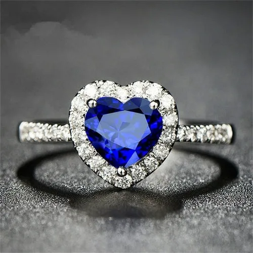 CC Heart Rings for Women S925 Silver Wedding Engagement Bridal Jewelry