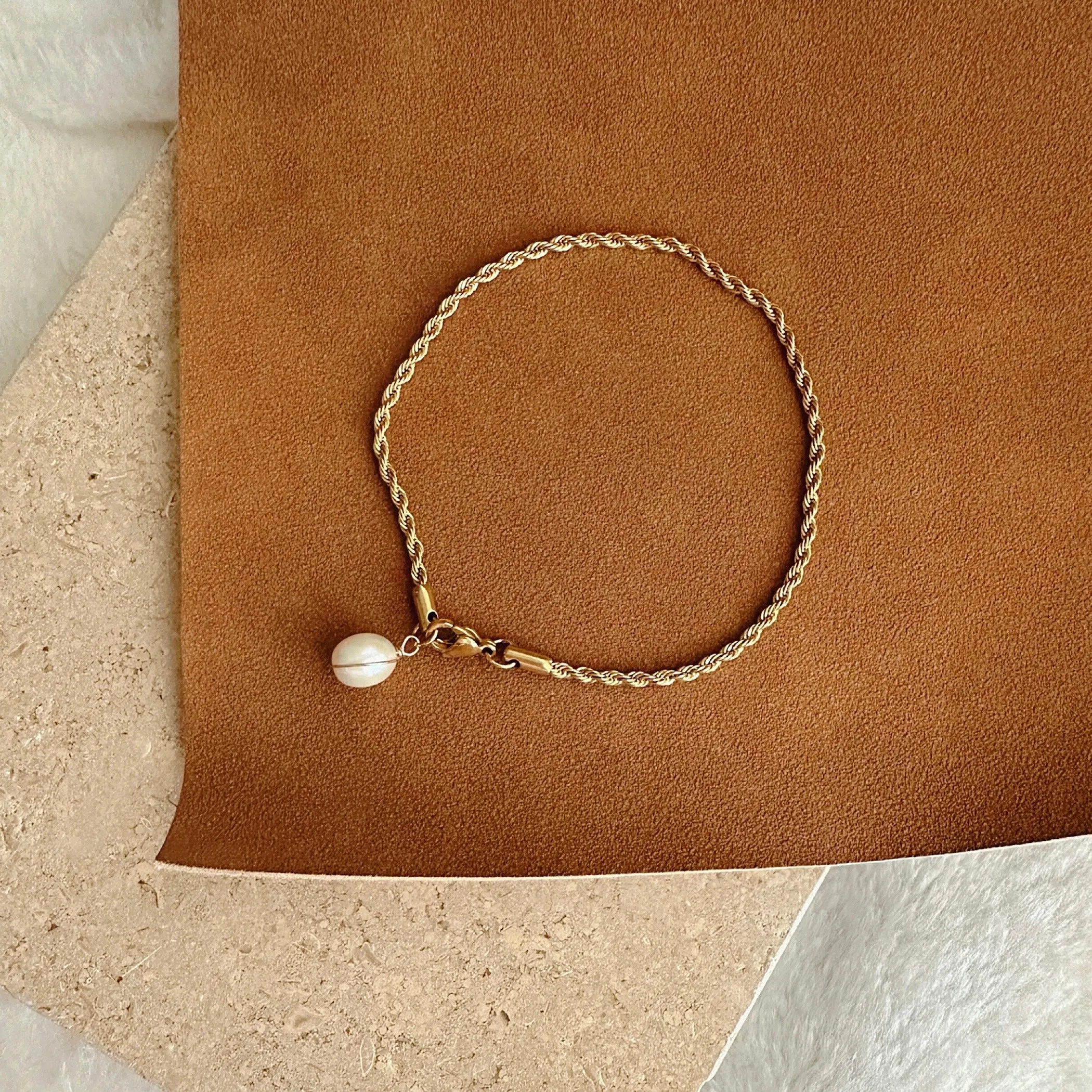 Cece Pearl Rope Anklet