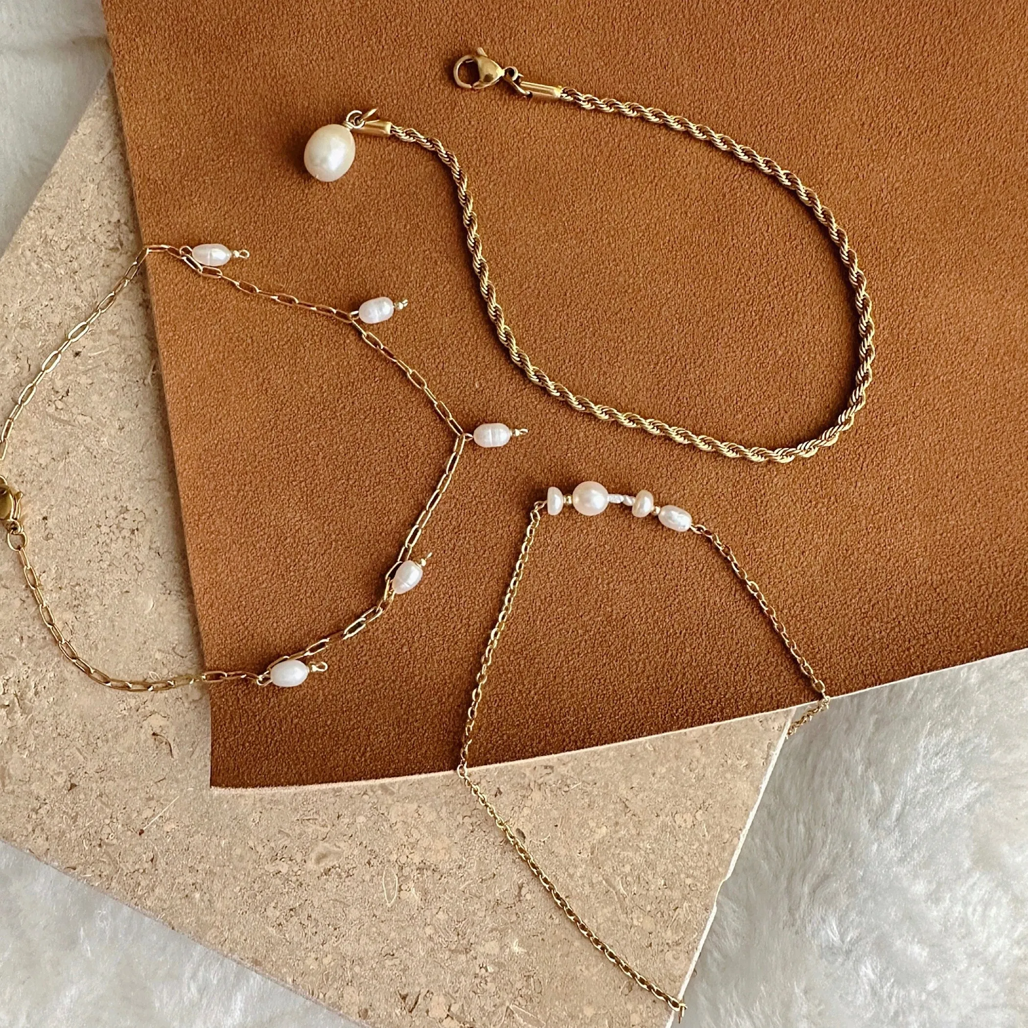 Cece Pearl Rope Anklet