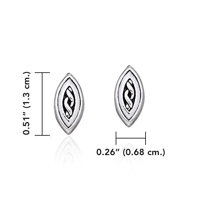 Celtic Knotwork Marquise Shape Silver Post Earrings TER1809