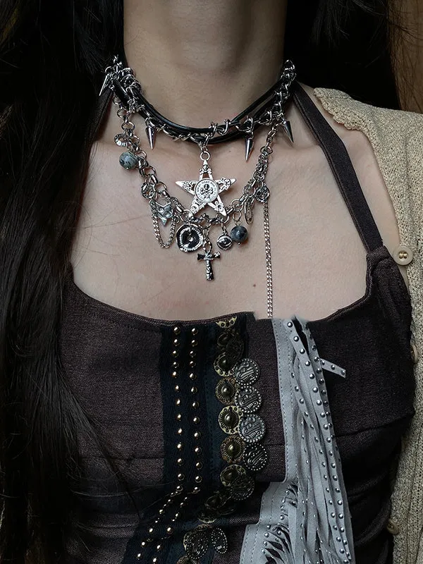 Chains Geometric Tasseled Necklaces Accessories