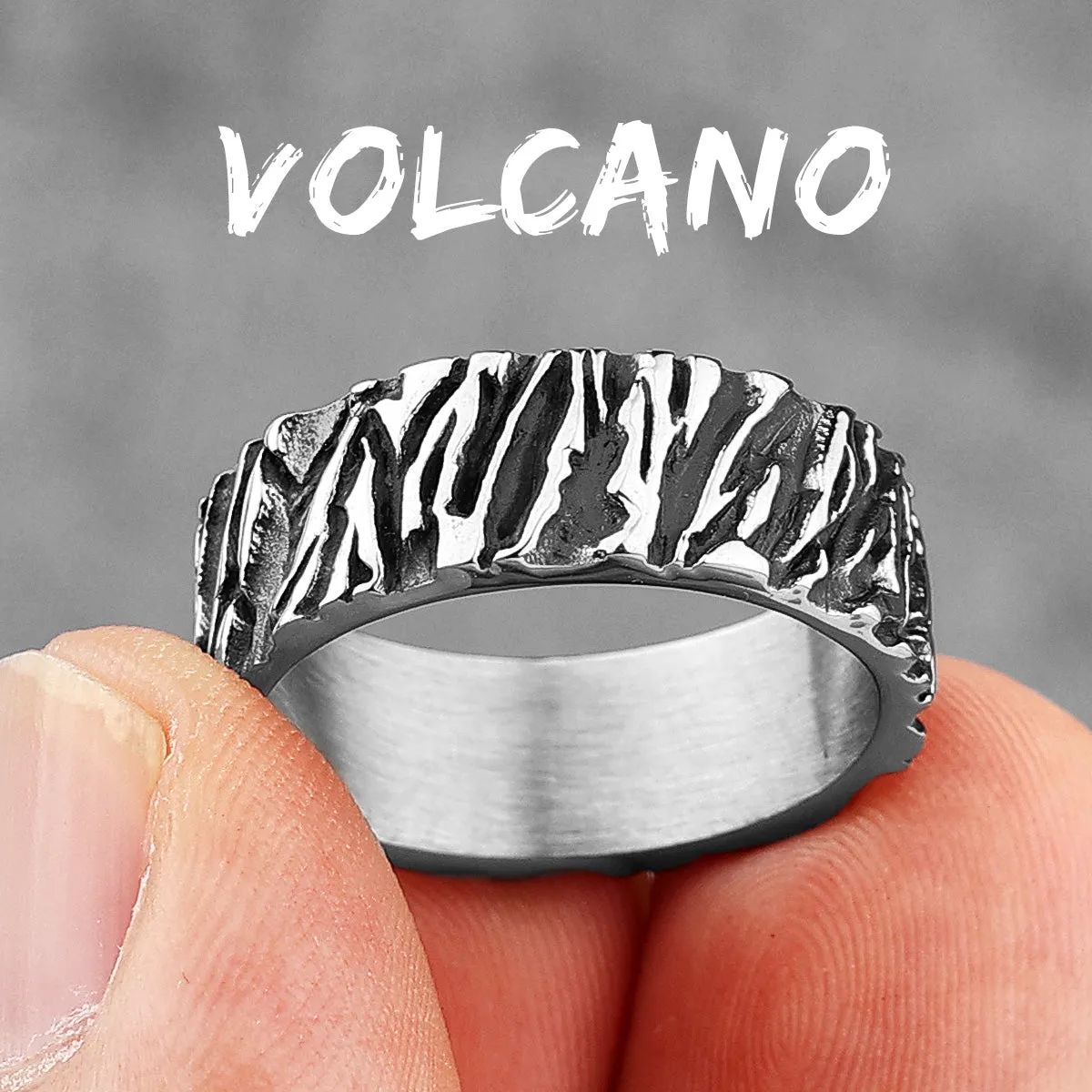 Charm Trendy Simple Vintage Black Stainless Steel  Rings