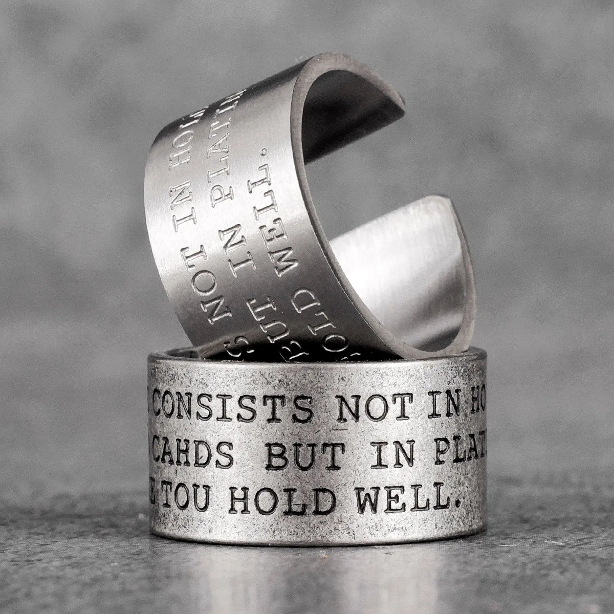 Charm Trendy Simple Vintage Black Stainless Steel  Rings