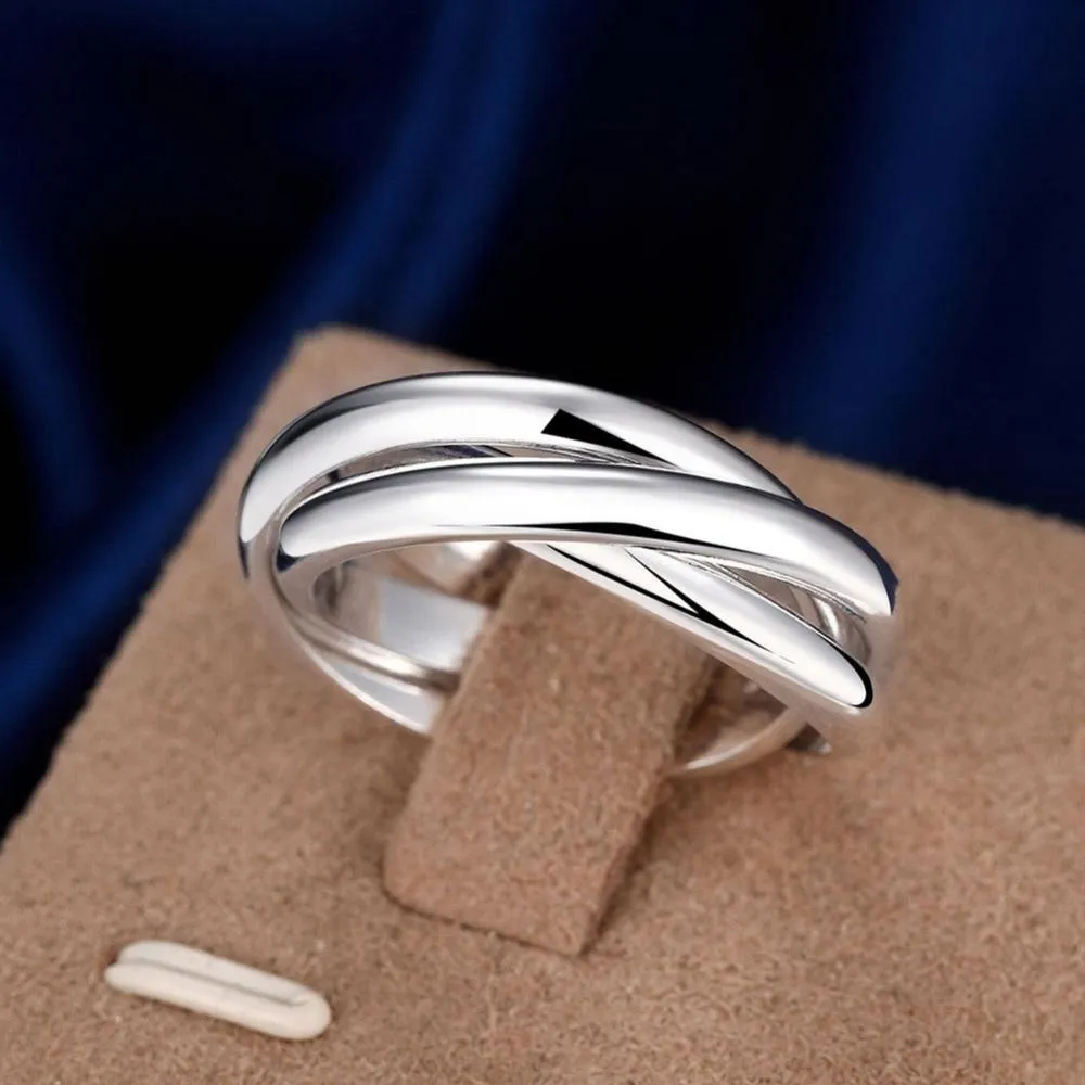 Charming Three Layer Fashion Silver Colour Ring