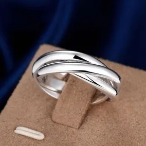 Charming Three Layer Fashion Silver Colour Ring