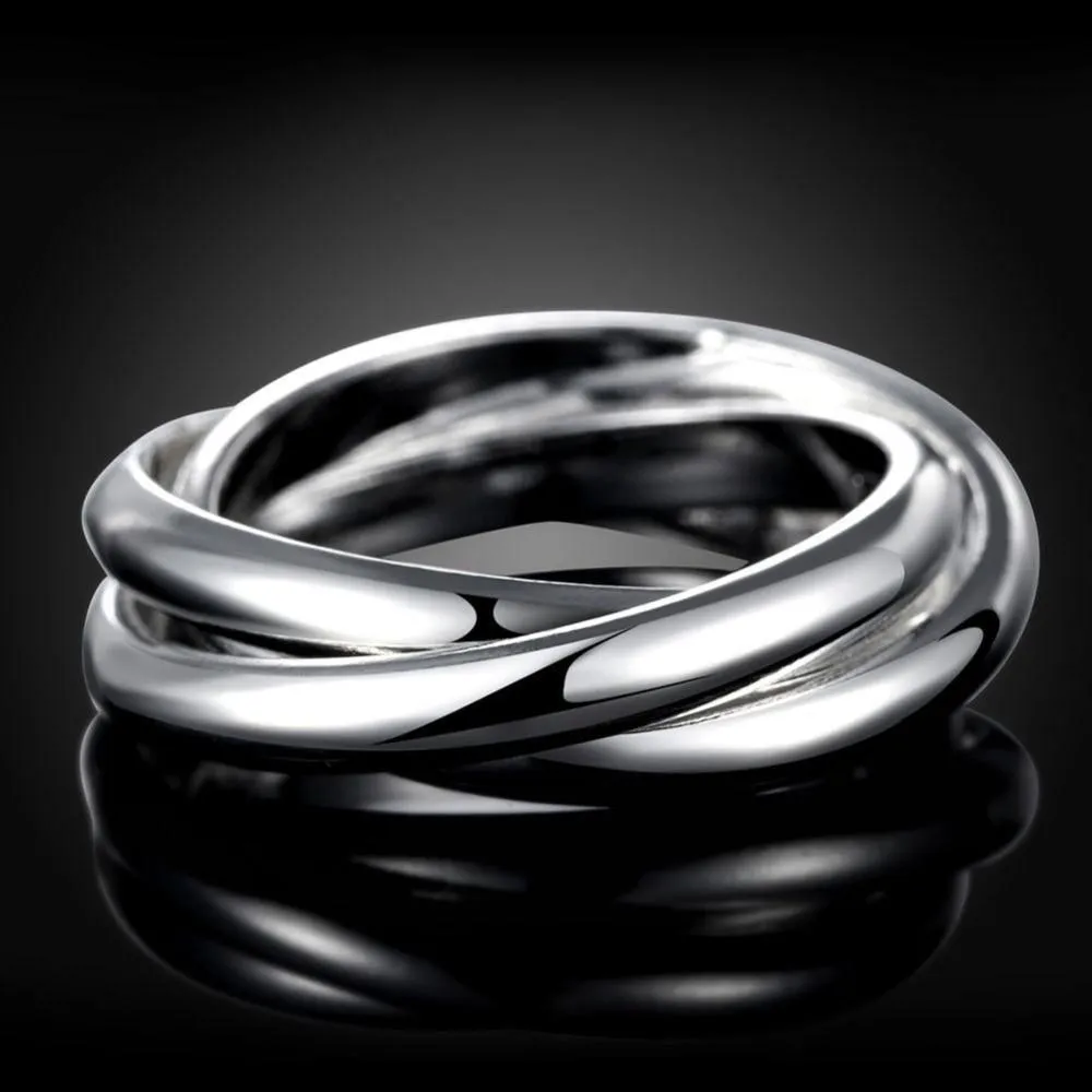 Charming Three Layer Fashion Silver Colour Ring