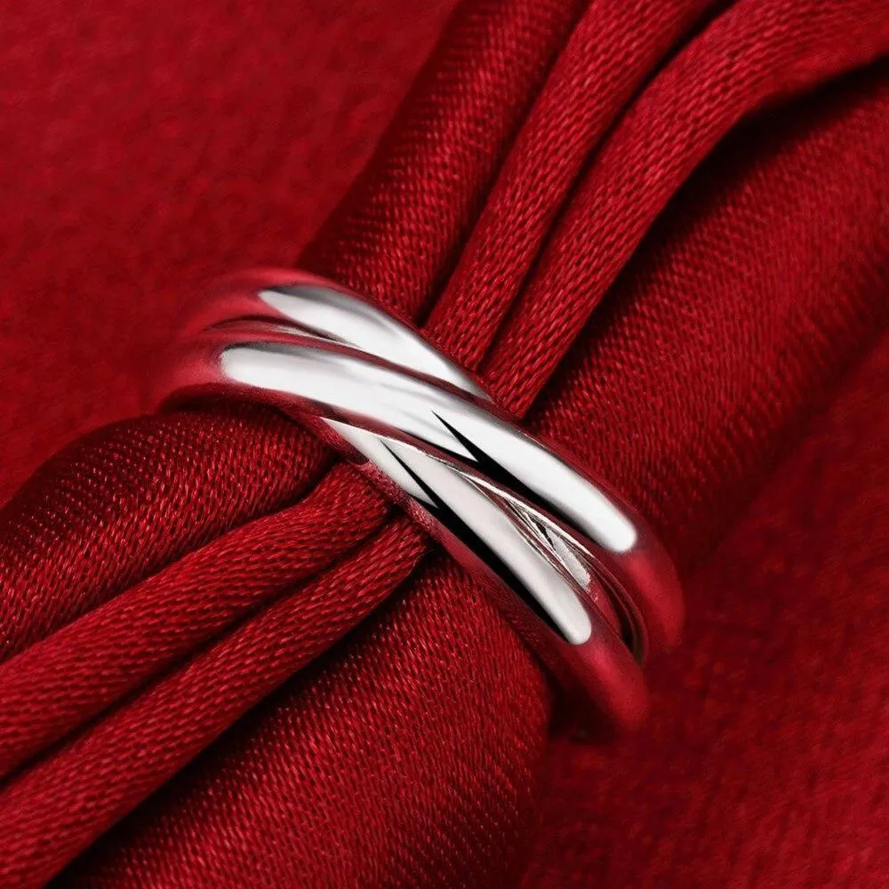 Charming Three Layer Fashion Silver Colour Ring