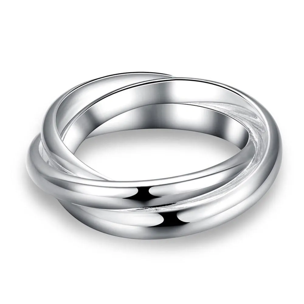 Charming Three Layer Fashion Silver Colour Ring