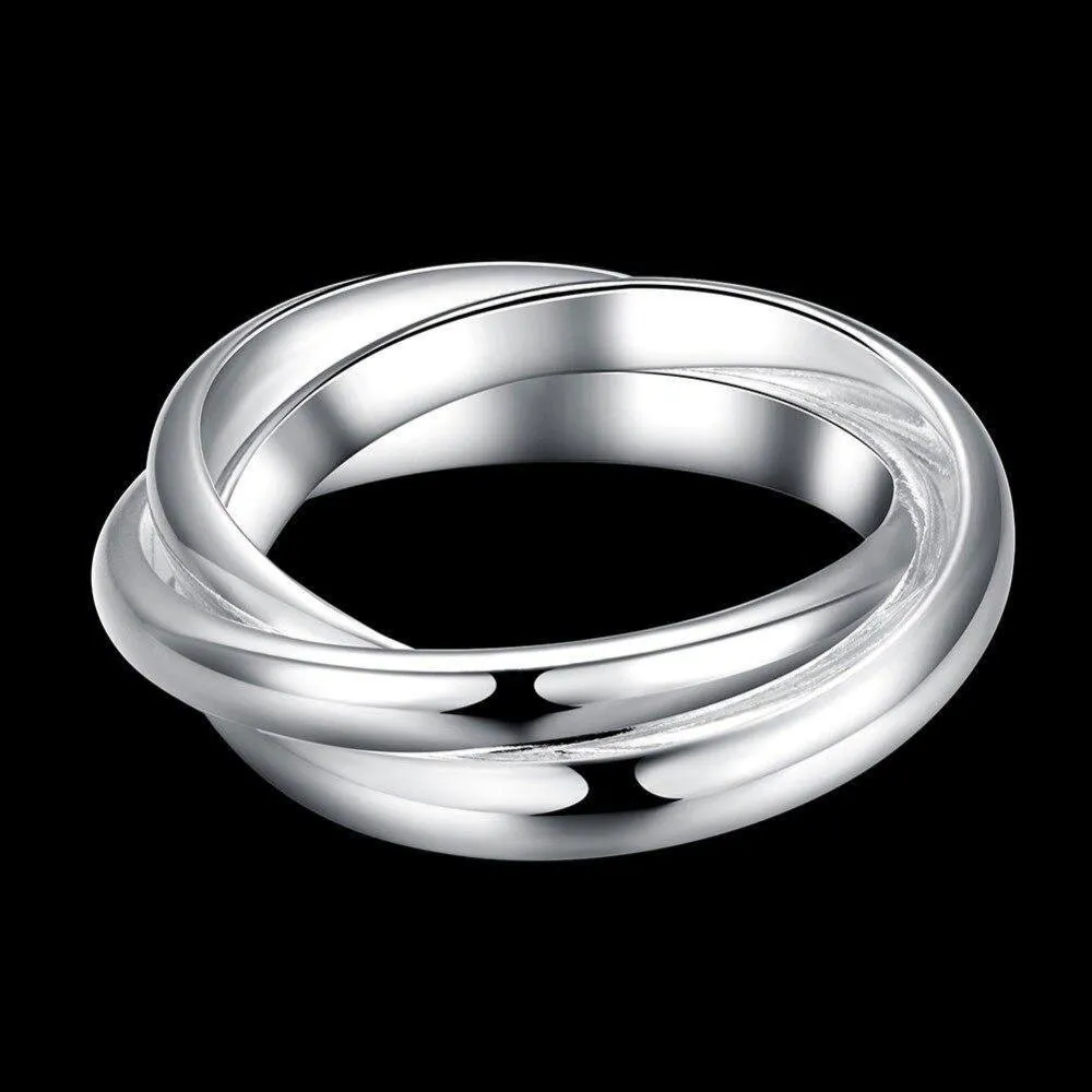Charming Three Layer Fashion Silver Colour Ring