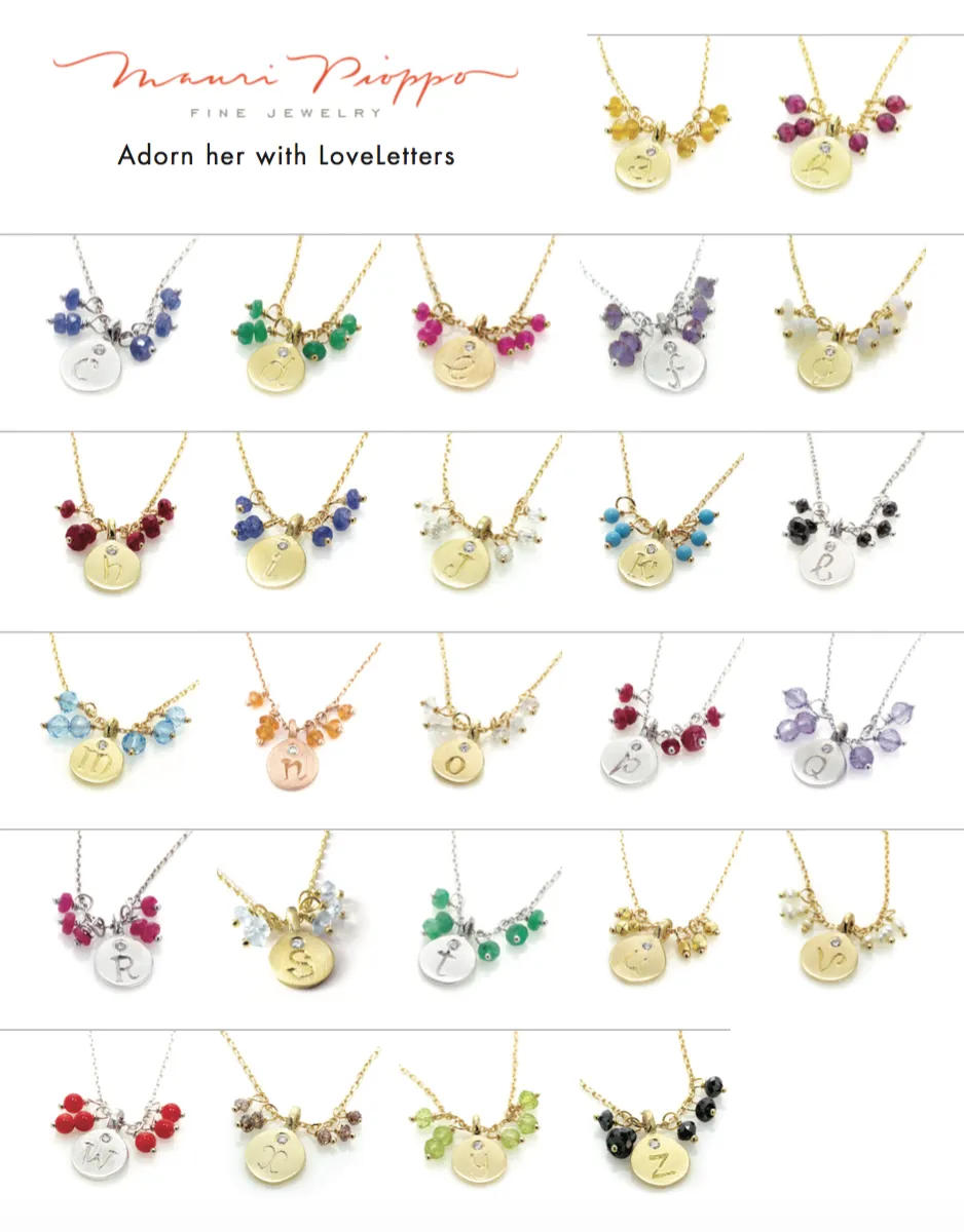 Classic / Aqua Love Letter necklace