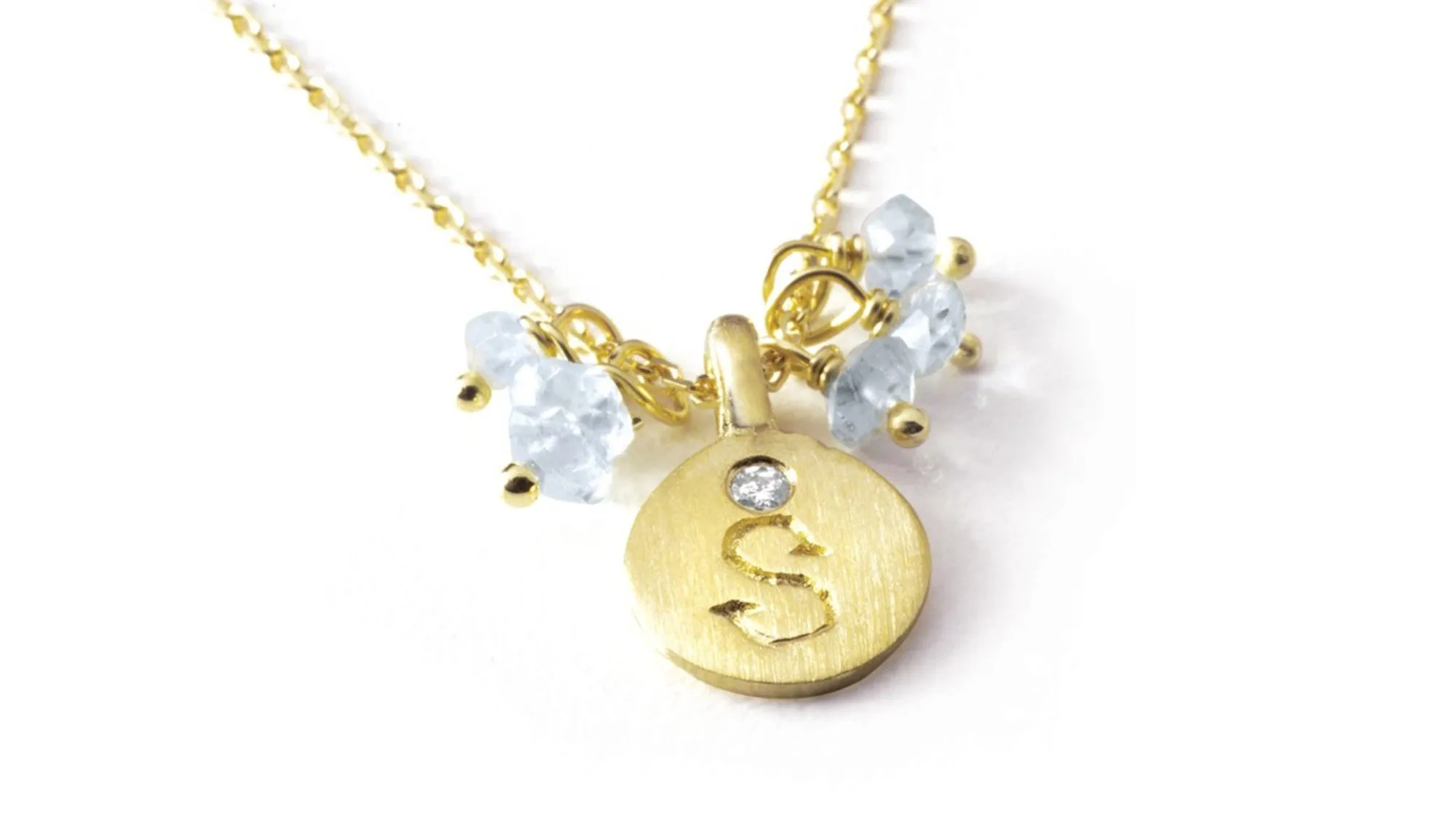 Classic / Aqua Love Letter necklace