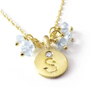 Classic / Aqua Love Letter necklace