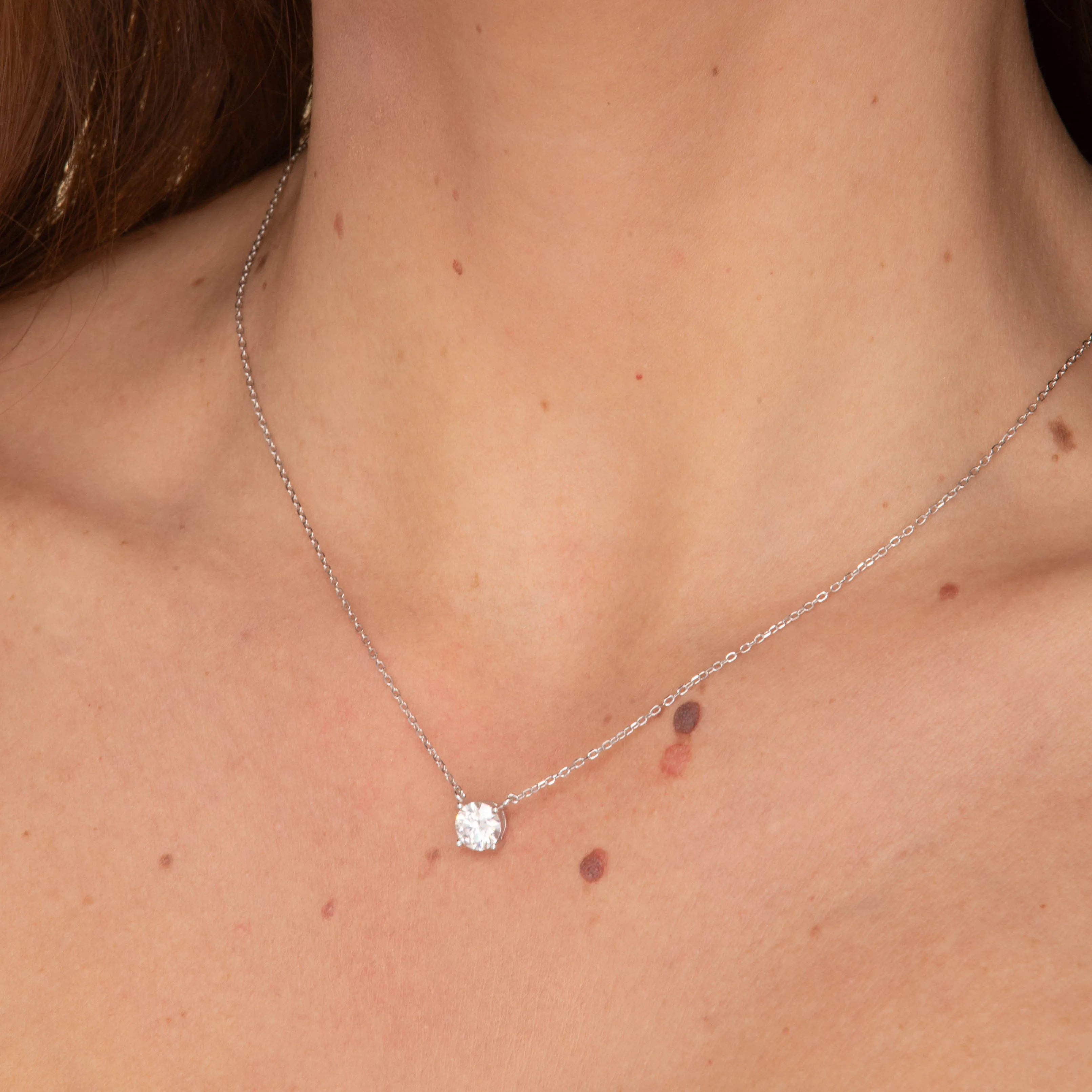 Classic Bezel Pendant Moissanite Necklace 1 Carat