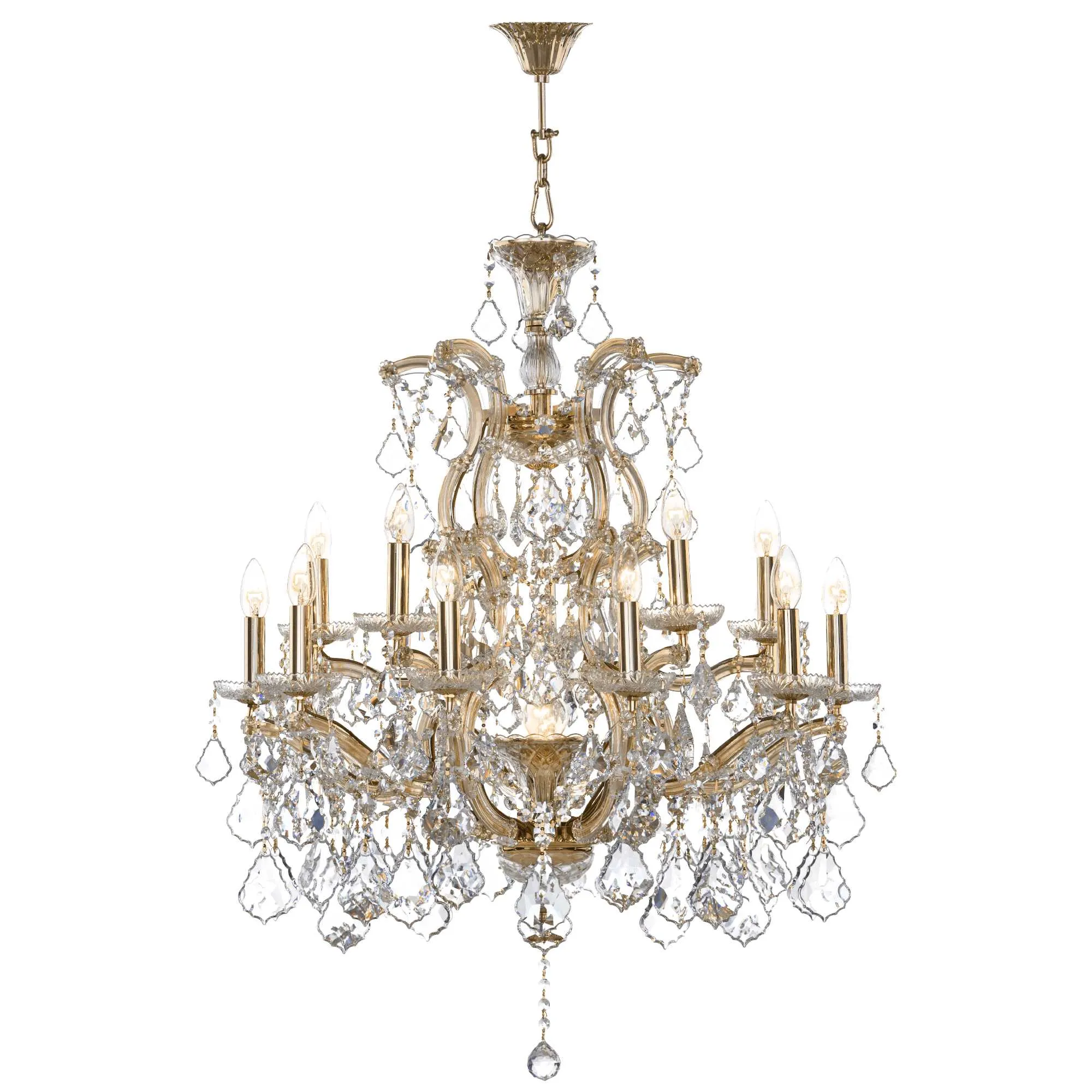Classic Chandelier 16 Bulbs Gold