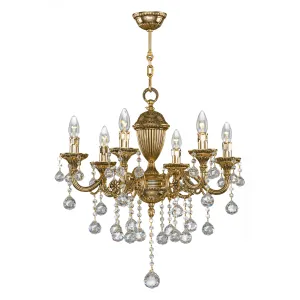 Classic Chandelier 6 Bulbs Oxide Gold