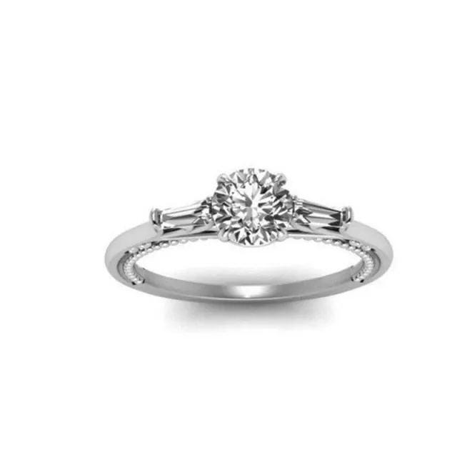 Classic Wedding Ring For Women Girls Simple Classical color Mini Crystal Brass Rose Gold Color Rings Fashion Jewelry Accessories