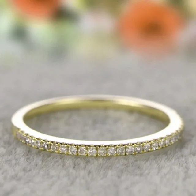 Classic Wedding Ring For Women Girls Simple Classical color Mini Crystal Brass Rose Gold Color Rings Fashion Jewelry Accessories