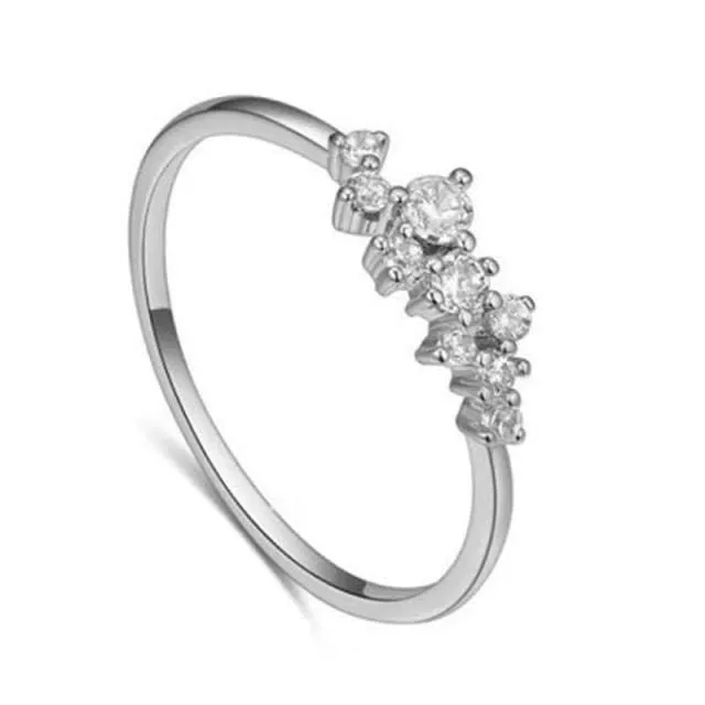 Classic Wedding Ring For Women Girls Simple Classical color Mini Crystal Brass Rose Gold Color Rings Fashion Jewelry Accessories