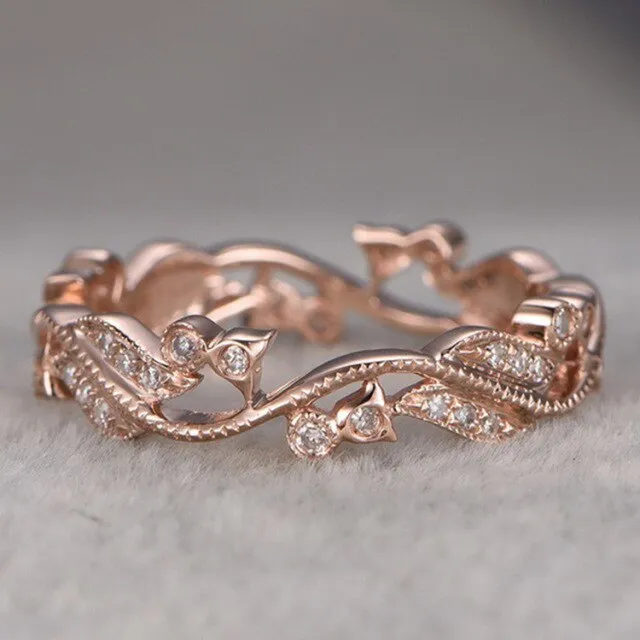 Classic Wedding Ring For Women Girls Simple Classical color Mini Crystal Brass Rose Gold Color Rings Fashion Jewelry Accessories