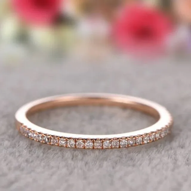 Classic Wedding Ring For Women Girls Simple Classical color Mini Crystal Brass Rose Gold Color Rings Fashion Jewelry Accessories