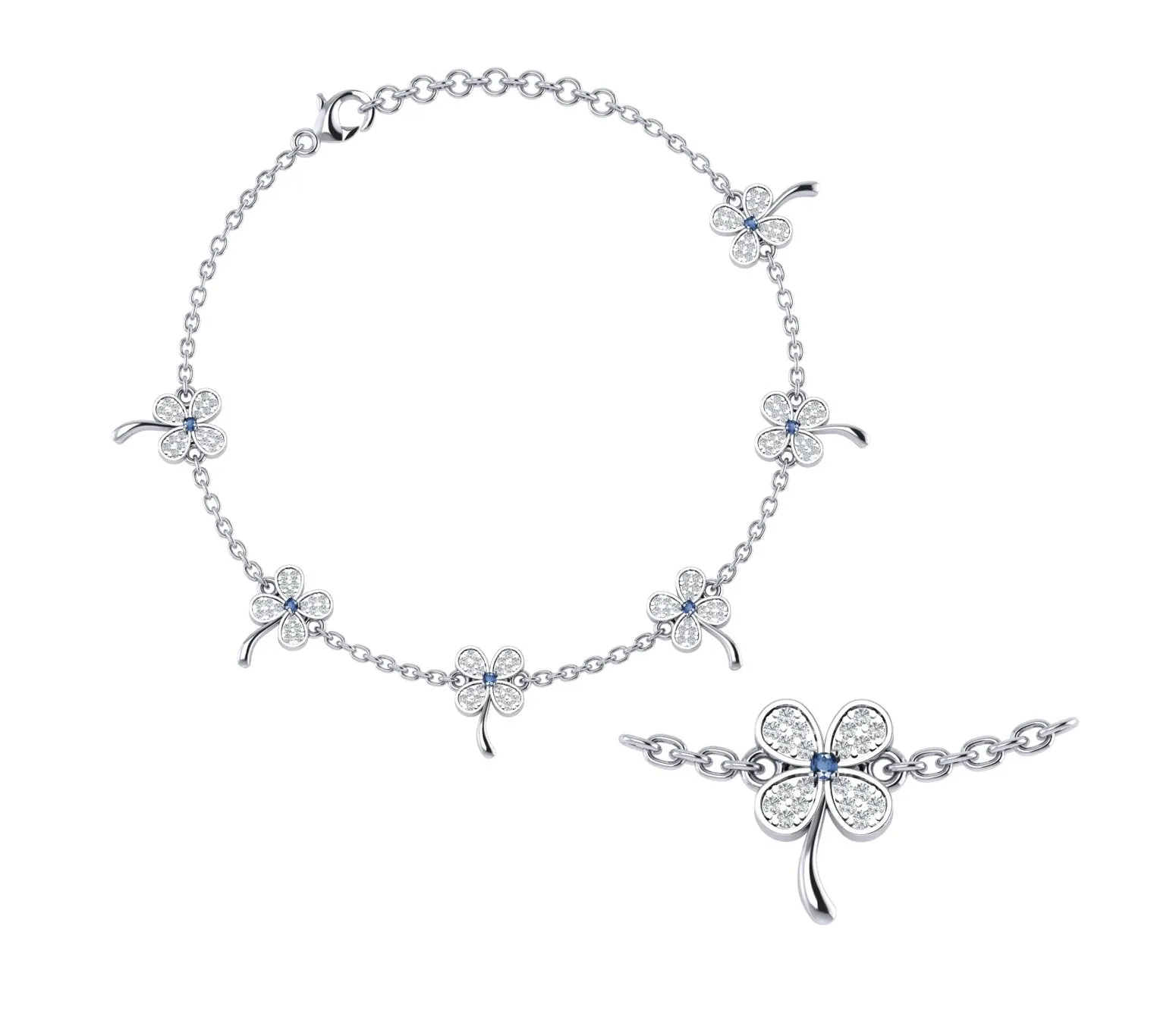 Clove Leaf Sterling Silver Anklet