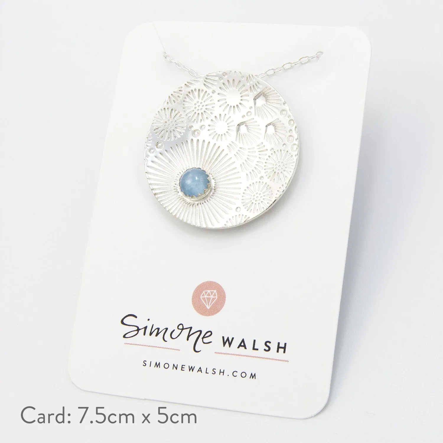 Coral Reef & Aquamarine Pendant Necklace