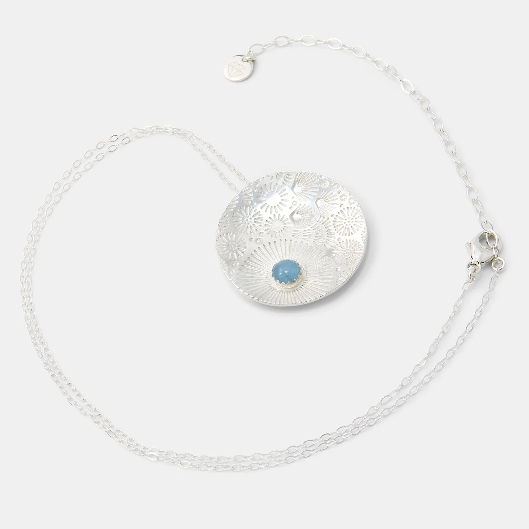 Coral Reef & Aquamarine Pendant Necklace